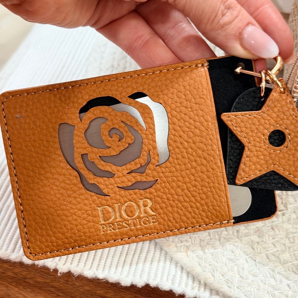 Dior Prestige Tan Leather Card & Key Holder